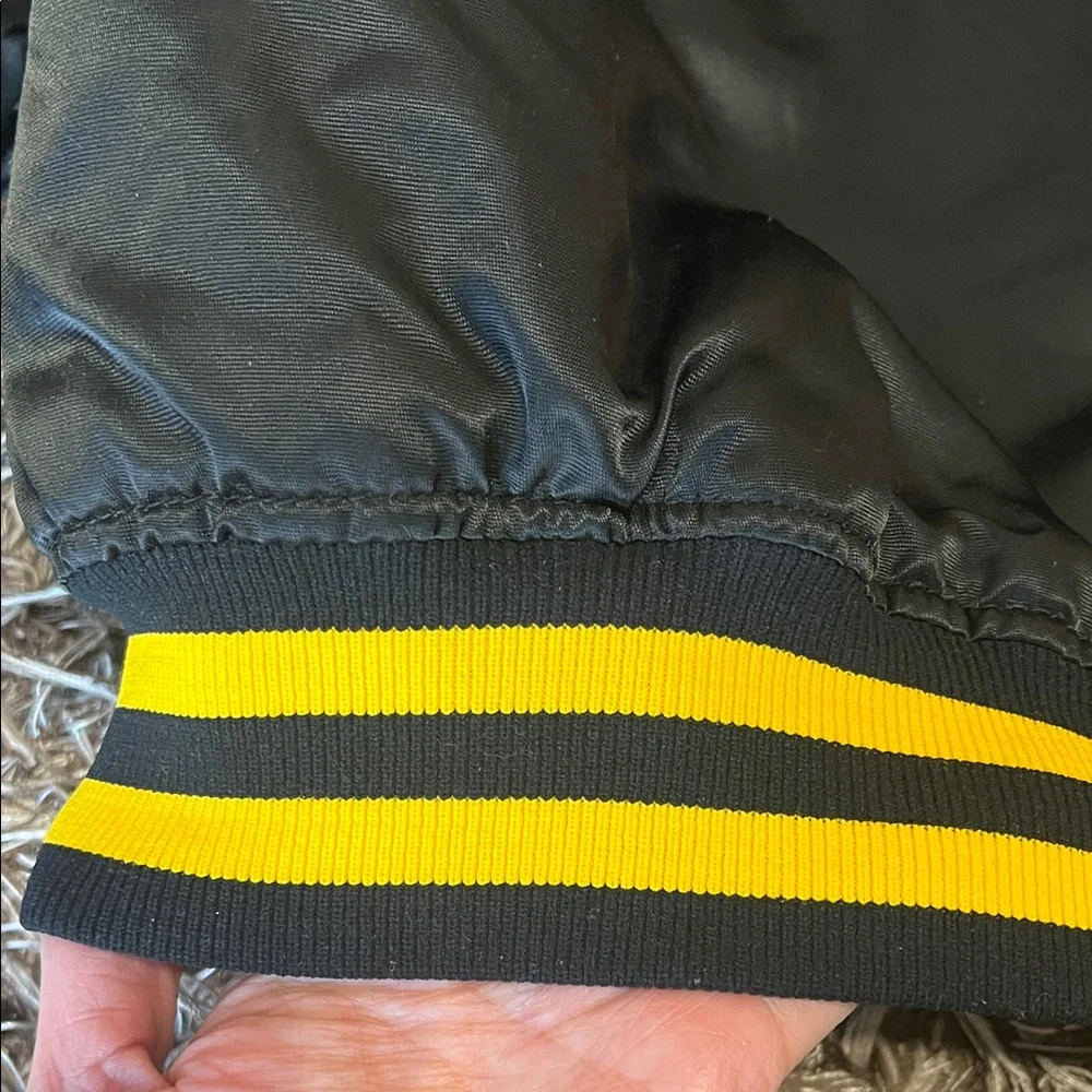 Vtg Pittsburgh Pirates Authentic Diamond Satin Black and Yellow Varsity Jacket - Picture 12 of 17